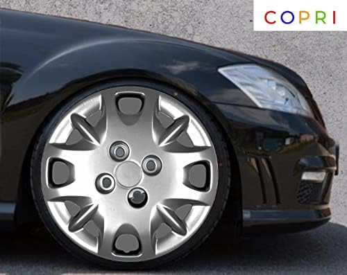 Копри сет од покривка од 4 тркала од 14 инчи сребрен Hubcap, вклопува Volkswagen VW