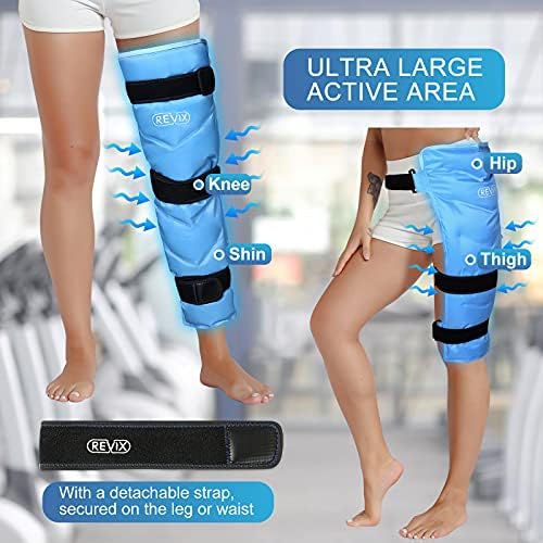 Revix XL колено ледено пакување завиткано околу целото колено по операцијата и голем мраз пакет за повреди што можат да се користат за еднократно