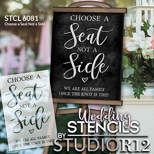 Изберете седиште, а не страна од Sudior12 | Занаетчиски декор за свадба | Знак за дрво од дрво | Употреба за еднократно образец на мирал | Изберете
