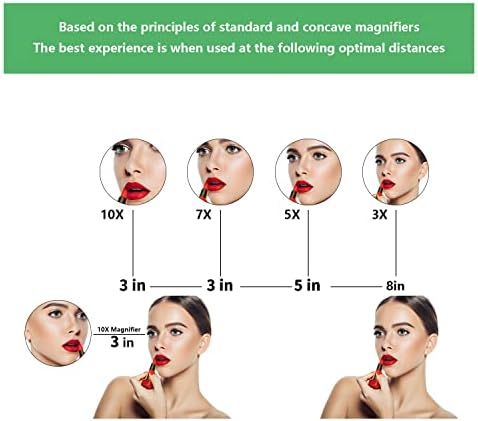 Огледало За Шминка Поставено на ѕид 1x/ 10x Огледало За Зголемување На Шминката 8 Инчно Огледало Во Бањата, Реверзибилно Двострано