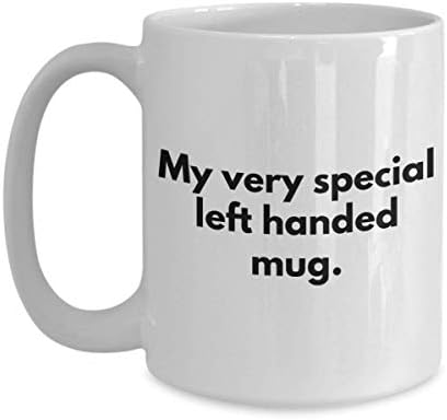 Лева рака кригла со смешна порака за десно - чаша чај од бело кафе, уникатна велејќи лефи ЕЗ0496