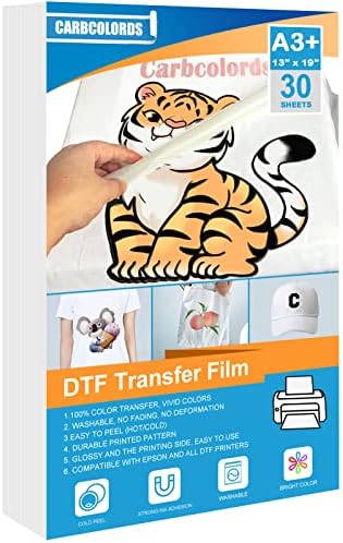 Carbcoldors dtf трансфер филм сјајно чиста предтрет -премиум хартија за пренос на топлина за миленичиња за DYI Direct Print на маици сите ткаенини