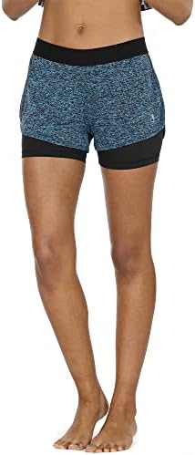 Icyzone Running Yoga Shorts за жени-вежба за вежбање со активна облека Атлетски шорцеви за џогирање 2-во-1