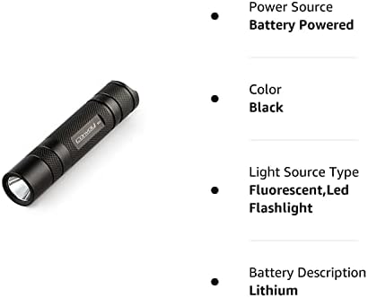 Конвој S2+ црна UV 365Nm LED фенерче, со LED LED на страна, откривање на флуоресцентно средство, UVA 18650 Ultraviolet Flashlight,