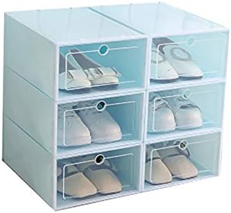 ZRSJ водоотпорен 6-парче густа про transparentирна кутија за чевли, пластични чевли за чевли, чевли за складирање на фиоки за складирање