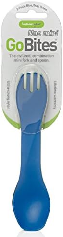 Humangear gobites ono преносни прибор за сребрени прибор за кампување додатоци за кујна опрема за готвење или ручек, 3-пакет, сина/сива/зелена