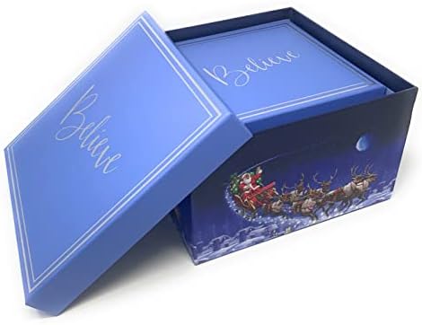 Сезонски продавница за Божиќни кутии за подароци сет од 3 луксузни божиќни кутии за гнездење со капаци во 3 избрани големини за декоративно