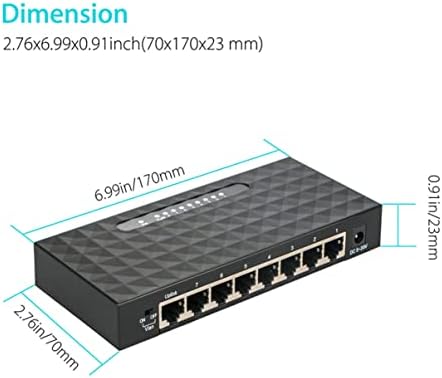 Solustre Splitter 8 Port Network Full No Ting MB Switch Splitter со нас Switch Ethernet приклучок Брза домашна десктоп црна