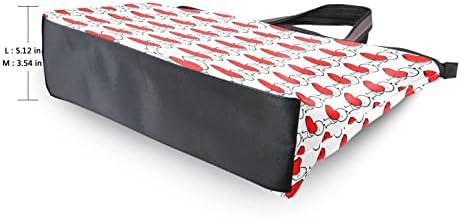 JStel Valentines Day Tote Чанта за чанти за жени со патент, голема торба за намирници за купување торба торба за срце