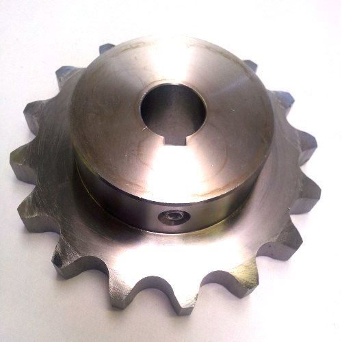 AMETRIC® 42B17H ISO 08B-1 SPROCKET 17 зацврстени заби 74 mm O.D. , 52 mm Hub Dia, 28 mm вкупна ширина, 017 заби, челик со зацврстени