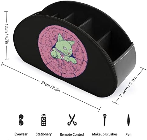 Држач за далечински управувач со пица за пица PU кожа далечински кади лента за чување на маса за чување на маса