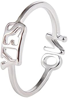 Прстени за жени жени моден стил Да Не букви Англиски азбучен прстен за отворање на дизајн прилагодлив прстен