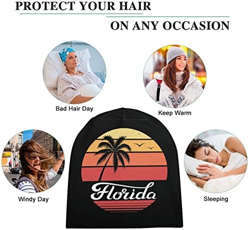 Флорида зајдисонце Палм Унисекс Бејни капа за топло капаче за череп капа за спиење случајна една големина
