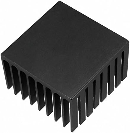Uxcell алуминиум за ладење на таблата за ладење на табла за ладење на табли со црна боја 37mmx37mmx24mm за LED полупроводник Интегриран