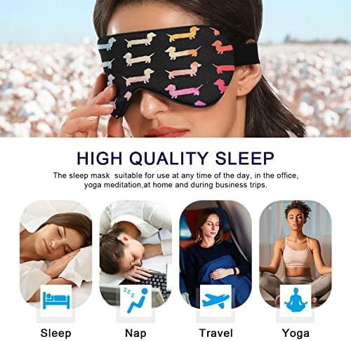Унисекс спиење маска за очи, симпатична-дахундс-боја ноќна спиење маска удобно покритие за сенка за спиење на очите
