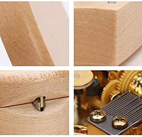 Seasd Heart во облик на гроздобер дрво врежан механизам музички кутија со музички кутија подарок