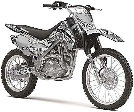 2019-2020 KLX 140 Zany White Senge Графика Комплетен Комплет Со Rider I. D. Компатибилен Со Kawasaki