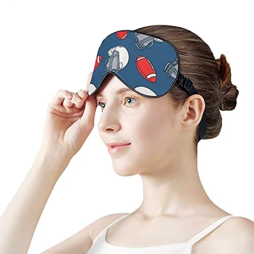 Рачна нацртана рагби шлем за спиење маска за очи за очи на очи со прилагодлива лента за слепите за патувања за авиони