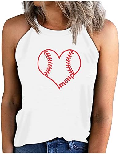 HGCCGDU бејзбол мајки кошули жени 2023 врвови на резервоарот со висок врат, симпатични базелни графички маички обични летни ракави маички маички