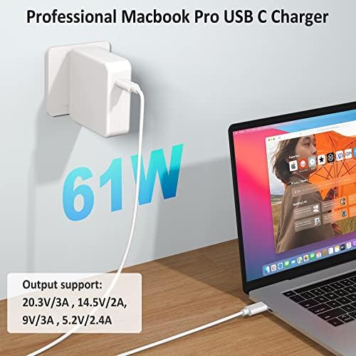 Mac Book Pro Замена На Полнач, 61W USB C Адаптер За Напојување За MacBook Pro 13 Инчи/12 Инчи, За MacBook, Macbook Air 13/12 Инчи,