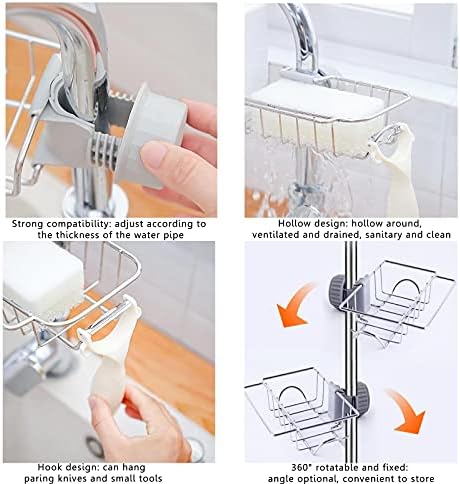 Држач за сунѓер за сунѓер за мијалник за мијалник - решетката за одводнување на тапа ， решетката за складирање на тапа од не'рѓосувачки челик