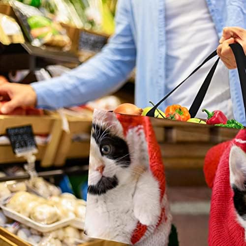 Кошница за еднократно шопинг црвена крпа маче преносно преклопување пикник намирници кеси за перење алишта торба за купување тота