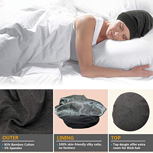 Свила капаче за спиење на свила за жени и мажи, мека и удобна ноќна капа, прилагодлива