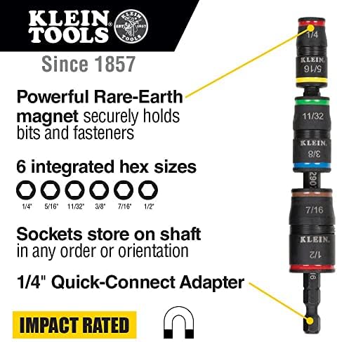Klein Tools 32614 Multi-битен прецизен шрафцигер сет, 4-во-1 електроника џеб шрафцигер и возач на удар, 7-во-1 сет на приклучок за флип на