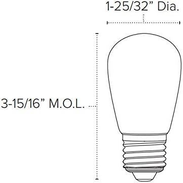 Американско Осветлување PS14-E26-Wh Професионални LED Светилки S14, Затемнети, Проѕирни Леќи, 1,4-Вати, 120V, 48 Лумени, 5500