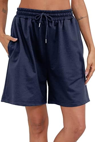 Адиги жени Бермудски шорцеви шорцеви со џебови со џебови Обични основни дрес шорцеви салата шорцеви со џебови