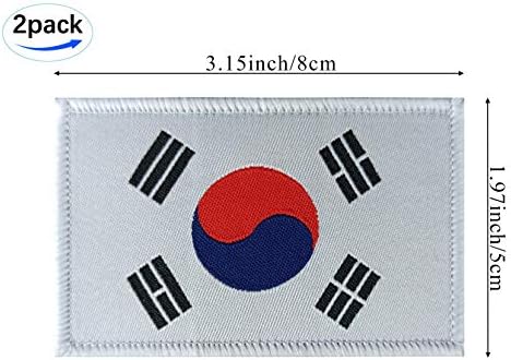 JBCD 2 пакувања во знаме на знаме на јужна Кореја знамиња на јужнокорејски знамиња тактичка лепенка на гордоста на знамето за облека за