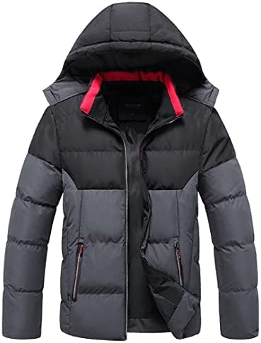 Pegsmio Зимска топла јакна Менс есен задебелен држач за јака палто палто на ветровитната качулка улична облека