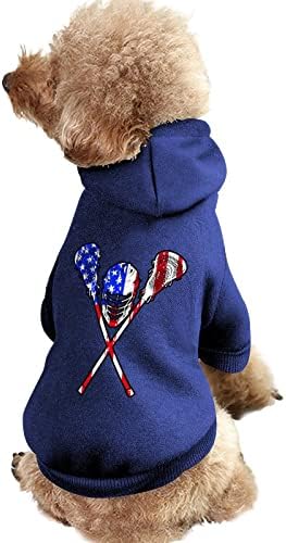 Лакроза Американско знаме за кучиња Зимски дуксери за миленичиња меки и топли дуксери за кучиња за мали средни кучиња
