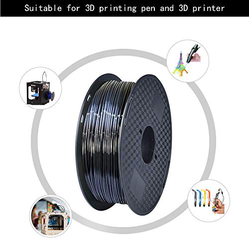 Hefute 3D филамент за печатач 1.75mm 1kg Spool Silk Black 3D Material Material Mester Most FDM печатач + - 0,02 точност
