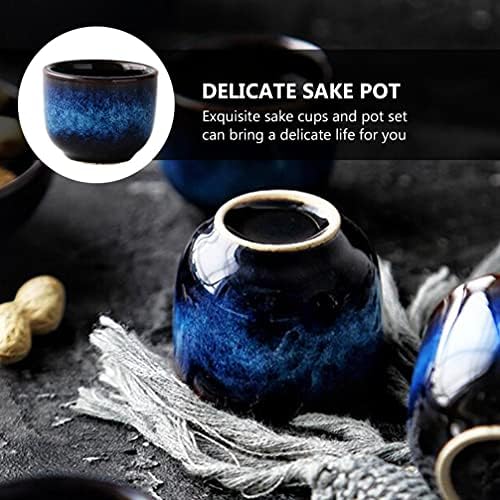 Додатоци за хемотон керамички саке чај чај 5 парчиња керамички јапонски ради сет вклучуваат 1 сервис 4 чаши за топла или ладна разновидна боја