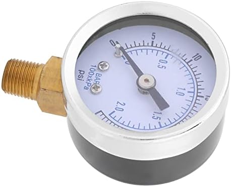 Мерач на притисок, 1/8in BSPT Thread 0-30psi 0-2BAR мерач на метал мини бирање на компресор на компресорот за водни нафта Мерач