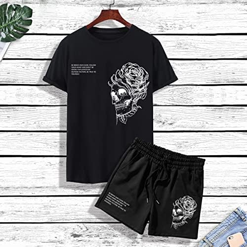 Горглитер за мажи со 2 парчиња облека за графички патеки со шорцеви од шорцеви за патеки за патеки со џебови поставени со џебови