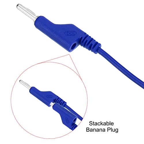 Patikil 4mm приклучок за банана на приклучоци за банана, предводници за тест за банана, 3,5 mm OD 1000V / 20A 15AWG Флексибилна кабелска линија