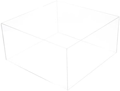 Подобри случаи на прикажување разноврсна акрилна чиста кутија за прикажување - средна кутија за правоаголник со црна основа 12 x 12 x 6