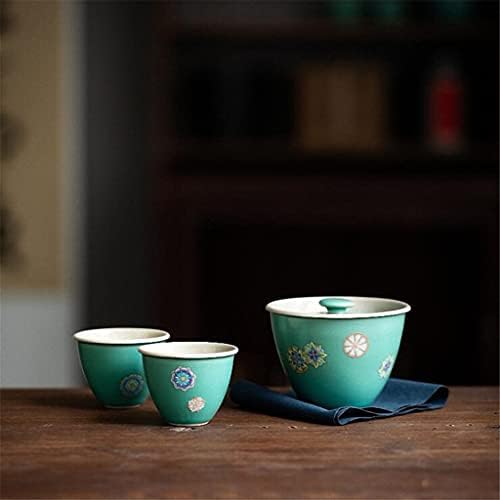 Чајник 1 тенџере 2 чаши рачно изработена декорална преносна чај постави керамички патнички чај сервис ретро кунг фу чај услуга