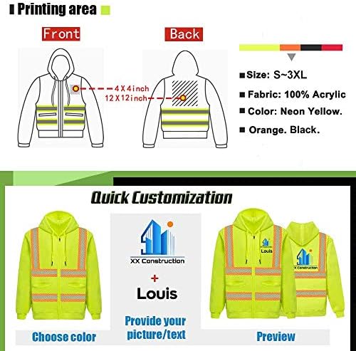 Јакна за рефлективна безбедност со голема видливост со отстранлив ракав Здраво на надворешна заштитна работна облека