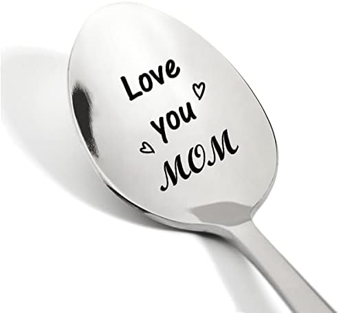 Те сакам Мајка Врежана Лажица, Чај Сладолед Десерт Кафе Лажица Нерѓосувачки Челик Лажичка Мајка Подарок За Денот На Мајката Роденден