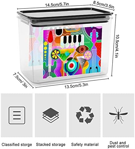 Музички Дизајн На Позадина Пластична Кутија За Складирање Контејнери За Складирање Храна Со Капаци Тегла Со Ориз Запечатена Кофа За Организација