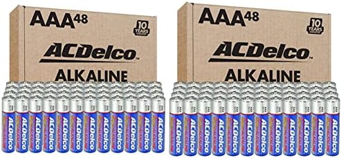 AAA батерии AAA ACDELCO 48, максимална моќност Супер алкална батерија, 10-годишен рок на траење и батерии AAA со AAA, максимална моќност,