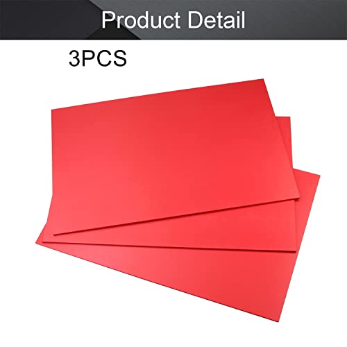 Othmro 3PCS Проширен ПВЦ лист 11,8 *7.87 Црвена печатење Цврста ПВЦ табла, 3/25 дебела лесна ригидна пена ПВЦ -плоча за пена за