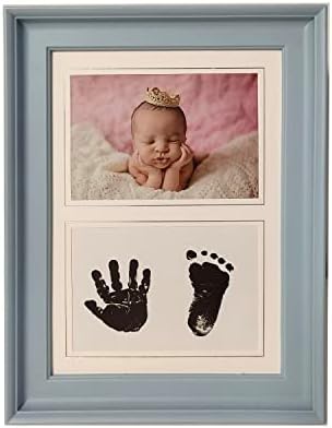 ZXT-делови 9x7 бебешки рамки за слики за отпечатоци и комплет за отпечатоци. Фото рамка за новороденче. Отворање 4.7x3.1 инчи. Бело.