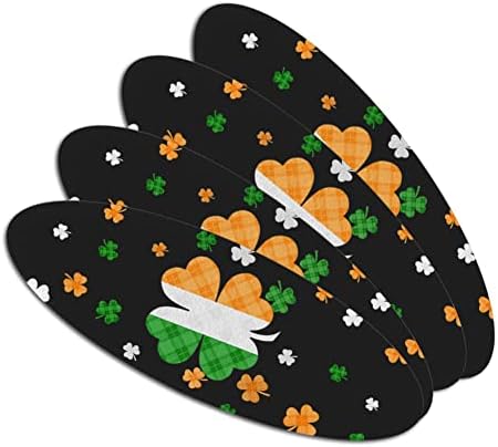 Денот на Свети Патрик Ирско Знаме Шамрок Двострана Овална Датотека За Нокти Емери Одбор Постави 4 Пакет