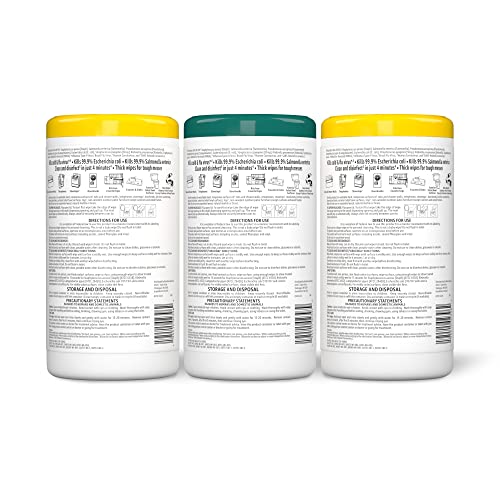 Амазон Основи Дезинфекција Марамчиња, Лимон мирис &засилувач; Свеж Мирис, Дезинфицира/Чисти/Дезодорира,85 Брои: Пакет од 3