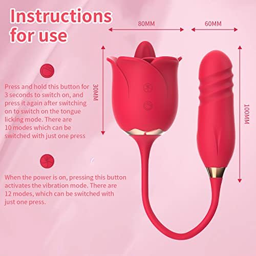 Роза вибратор секс играчки за жени дилдо клиторичен стимулатор јазик лижејќи го на фрлање g место со 12 режими маж кај возрасни