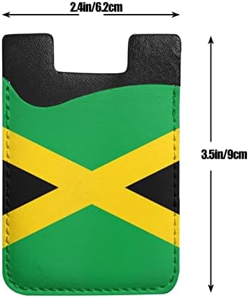 Носител на телефонска картичка Јамајка Пу кожна кредитна картичка ИД Случачка торбичка 3М лепила за сите паметни телефони